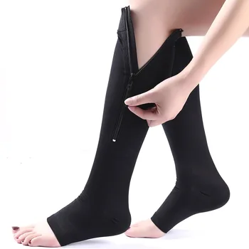 

Ladies Legs Shaping Tube Zipper Calf Socks Legs Footed Socks Flexible Legs Calf Shaper -MX8
