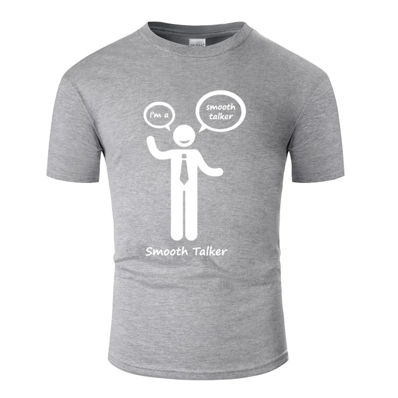 Men-Gray Comical the attitude of a smooth talker, футболка для мужчин,, тонкая футболка, против морщин, большой размер, S~ 5xl, хип-хоп - Цвет: Men-Gray
