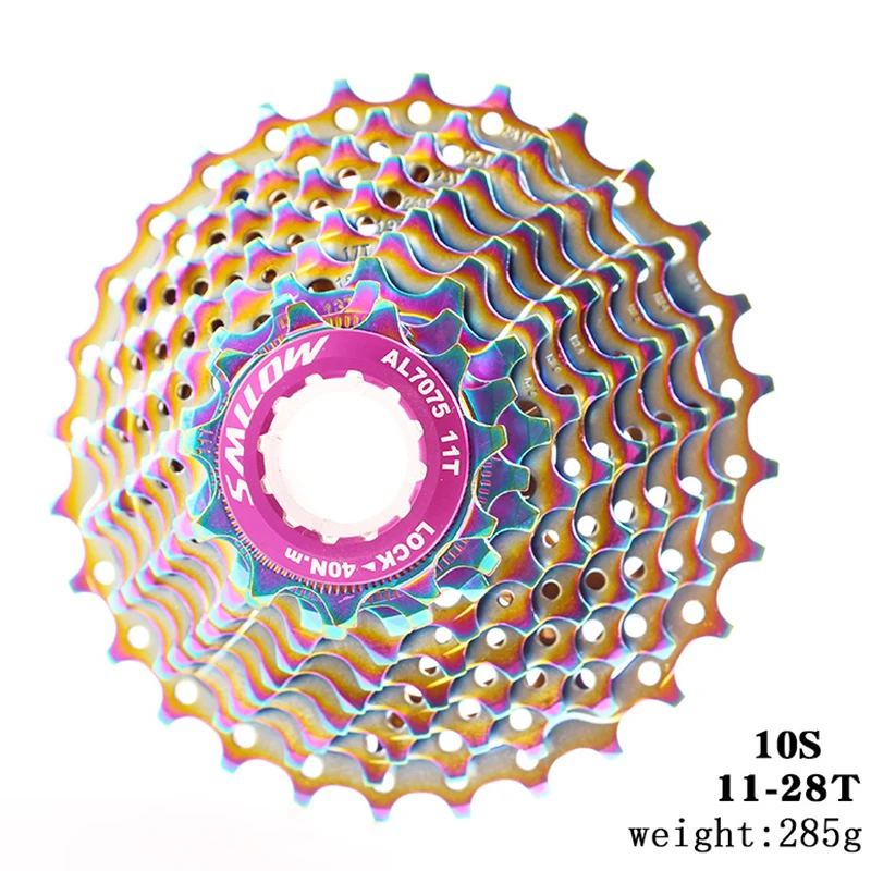 

SMLLOW 9/10 Speed Rainbow Ultralight Freewheel 11-28T Road Bike Cassette Flywheel Bicycles Freewheel Upgrade Replacement