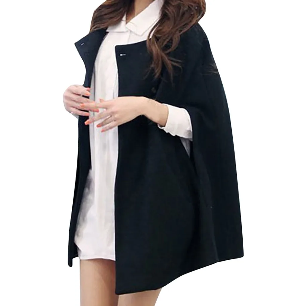 KANCOOLD Women Wild Loose Cloak Coat Autumn And Winter Long Woolen Coat Shawl Sleeveless Streetwear Hot ponchos and capes