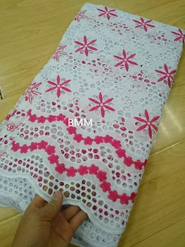 

pink swiss voile lace fabric brode coton africain nigerian lace fabric 2020 high quality voile suisse african fabric lace 5yard