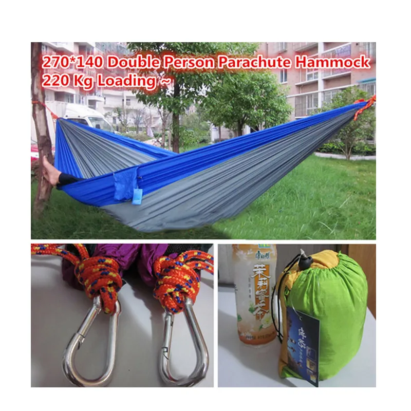 XCLOHAS Портативный 2 человек открытый гамак-парашют для кемпинга домашние сад спальный гамак кровать 220 кг Максимальная нагрузка
