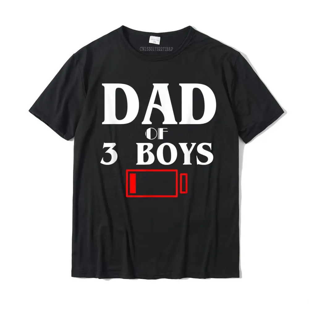 Leisure Short Sleeve Tops T Shirt Father Day Crew Neck Cotton Man T-Shirt Design Leisure Tops T Shirt Graphic Wholesale Tired Dad Of 3 Boys Funny Father Of Three Sons Gift T Shirt__MZ22764 black