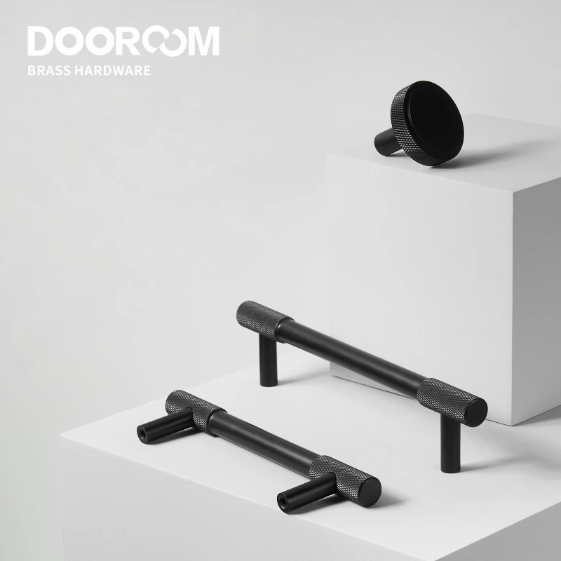 Furniture Handles Brass Knurling Long Round Modern Pulls Cupboard Wardrobe Dresser Shoe Box Drawer Cabinet Wine Bar Knob