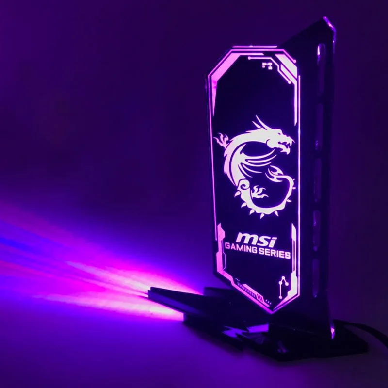 4PIN RGB RGB, акриловый кронштейн для графического процессора, Мульти Стиль, подсвеченный кронштейн для видеокарты, шасси, лампа верия, вертикальный разъем, поддержка ASUS AURA - Цвет лезвия: 4PIN RGB