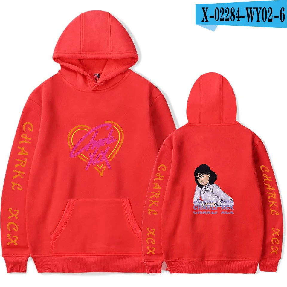 As picture Удобные толстовки с капюшоном Charli XCX толстовки для мужчин/женщин с модным принтом Charli XCX толстовки мужские осенние пуловеры повседневные черные топы - Цвет: As picture