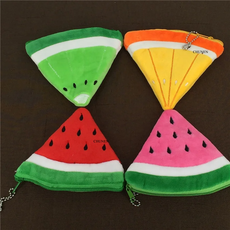 Size 10CM Watermelon Plush Purse Key chain plush purse BAG plush toys plush coin purse
