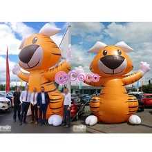 Воздушная до двери, гигантская надувная модель тигра воздушный шар животное мультфильм для рекламы, надувная модель животного для зоопарка