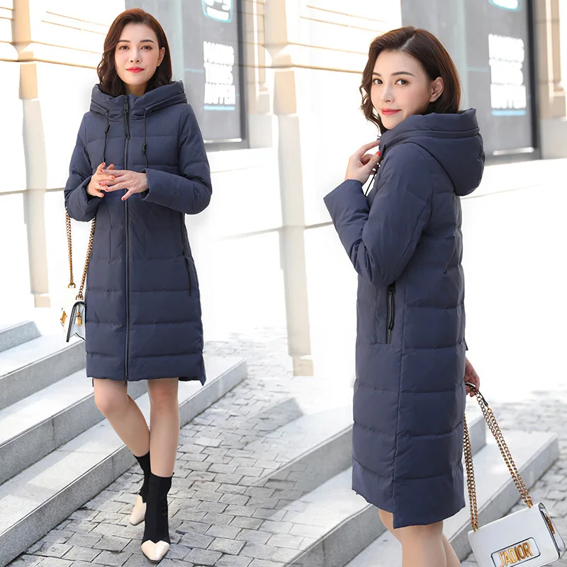 China Gedi Love New Style Hot Selling Hooded down Jacket Women's Mid-length Fashion Slim Fit Thick over-the-Knee Coat