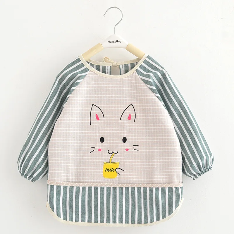 Baby coveralls cotton long-sleeved children's drawing clothes dinner clothes men and women aprons new waterproof baby