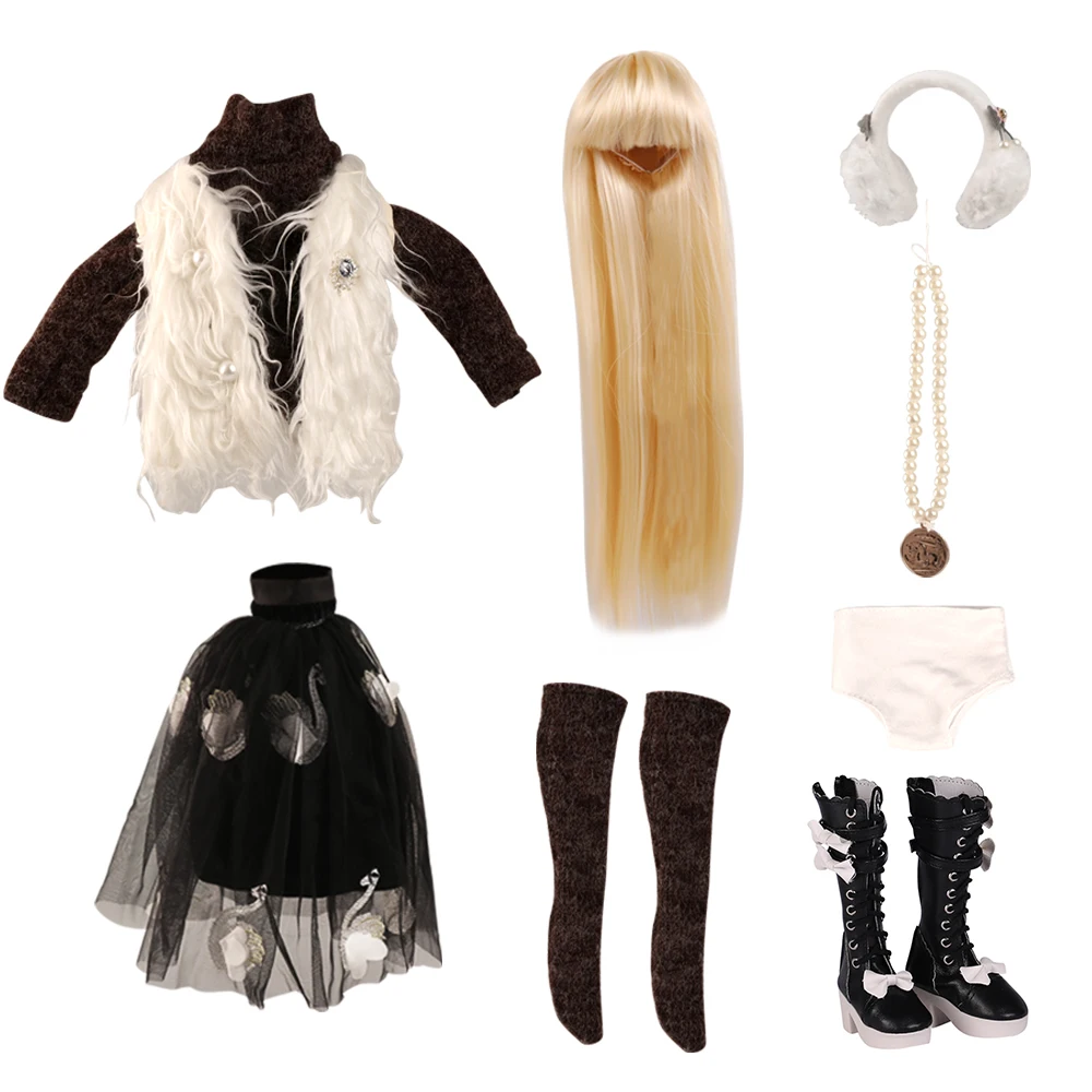 UCanaan 1/3 BJD Doll Accessories Outfits Fashion Clothes Set Wig Shoes For 60CM Dolls Girls DIY Dress UP Toys Accessories 12