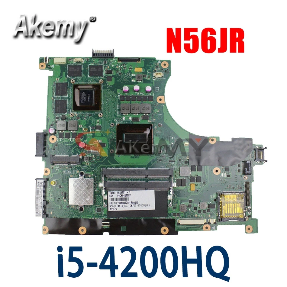 Amazoon N56JR для Asus Материнская плата ноутбука материнская REV2.0 i5-4200HQ с GT740M видеокарты |