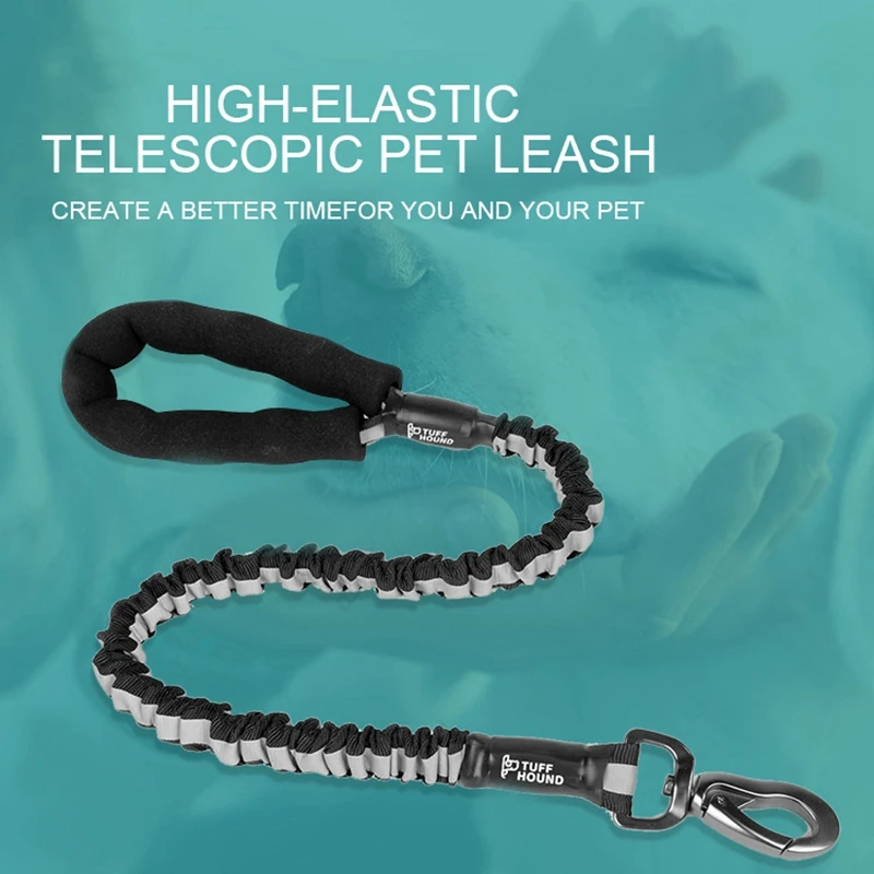 Tuff Hound светоотражающий Телескопический Тяговый канат подходит для больших собак Золотой Хаски Спорт на открытом воздухе прогулочный поводок для собак растягивающийся Лен