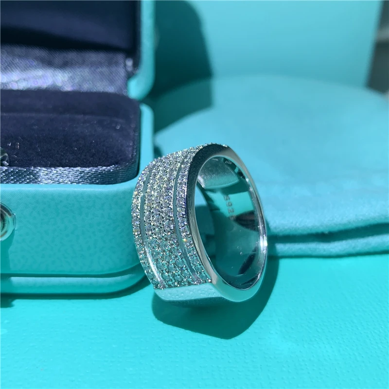 Ручной работы женские кольца 925 пробы серебро серьги AAAA фианит камень Обручальные кольца для женщин Свадебные массивные вечерние ювелирные изделия