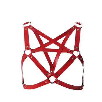 

Body Harness Lingerie Belt Top Chest Pentagram Plus Size Punk Gothic Body Bondage Suspender Frame Bra Women Club Festival Rave