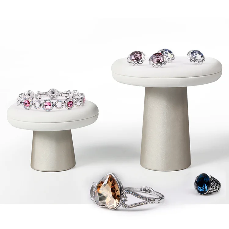 

Creative mushroom brushed PU leather jewelry display props ring bracelet display stand simple cute jewelry display