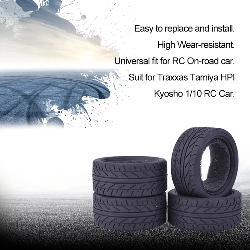 AUSTAR AX-8002 Drift Rubber Tires for RC 1/10 TAMIYA HPI HSP On-Road Racing Car 