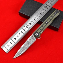 

VG10 Damascus Steel Folding Knife Outdoor Pocket Knives Hunting Camping Survival Navaja Tactical Military Self Defense Jackknife