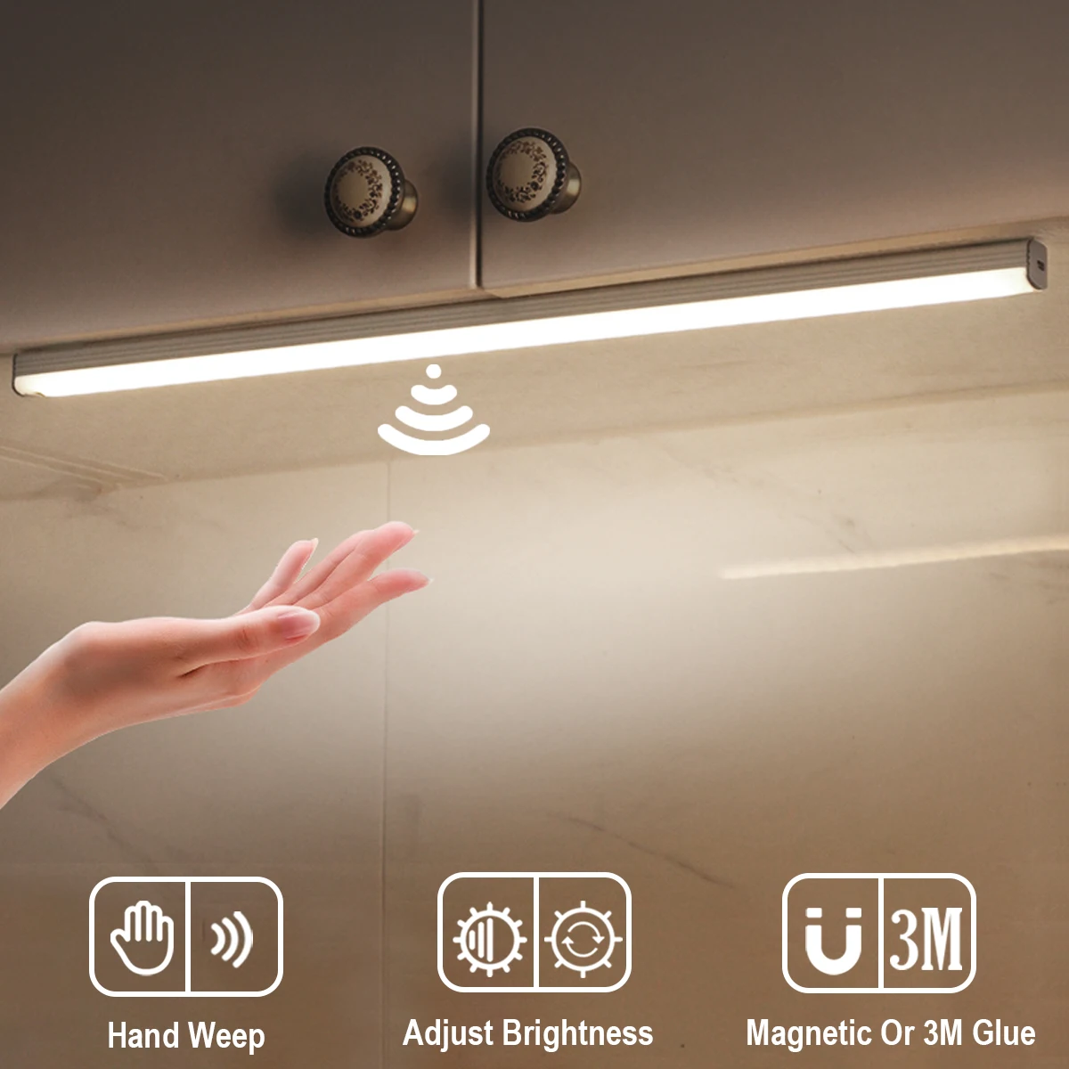 Email Haven Specialiseren Led Onder Kast Verlichting Hand Sweep Sensor Lamp 30 40 50cm Motion Sensor  Licht Garderobe Kast Voor Slaapkamer Keuken Licht Th - Under Cabinet Lights  - AliExpress