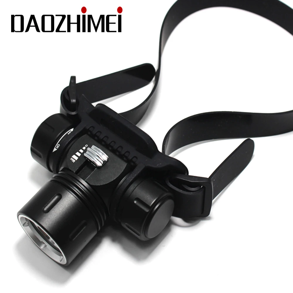 50 Meters Underwater Diving lights Lighting Headlights 6000 lumens XML L2 Led Scuba Dive Headlamp Waterproof Head Torch Lamp