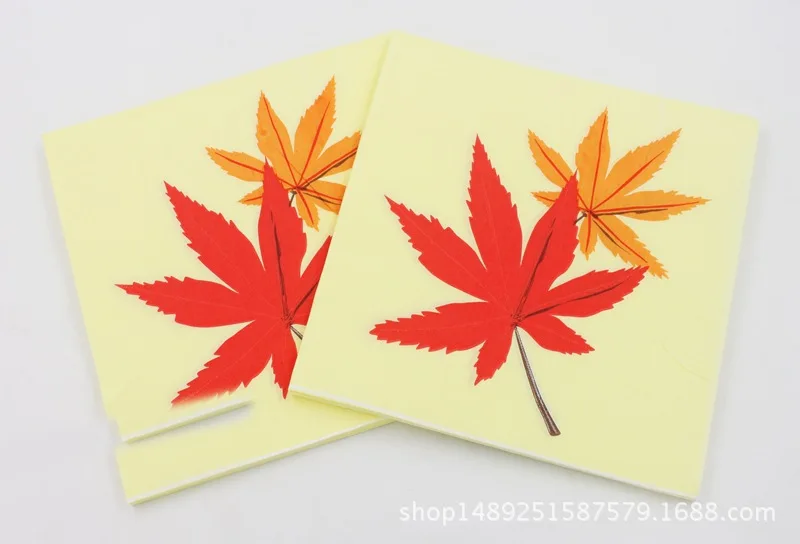 [Доступно в настоящее время] Цветная салфетка с принтом кленовый лист салфетка креативный материал салфетка