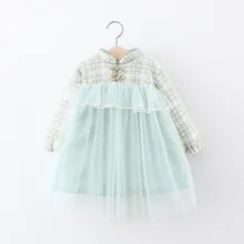 Зимнее детское бархатное платье с длинными рукавами; ;