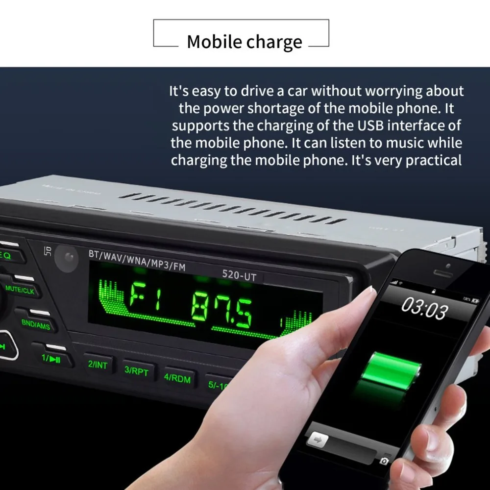 520UT Bluetooth стерео Авто Медиа MP3 плеер RC управление камера заднего вида дистанционное управление Автомобильная камера заднего вида