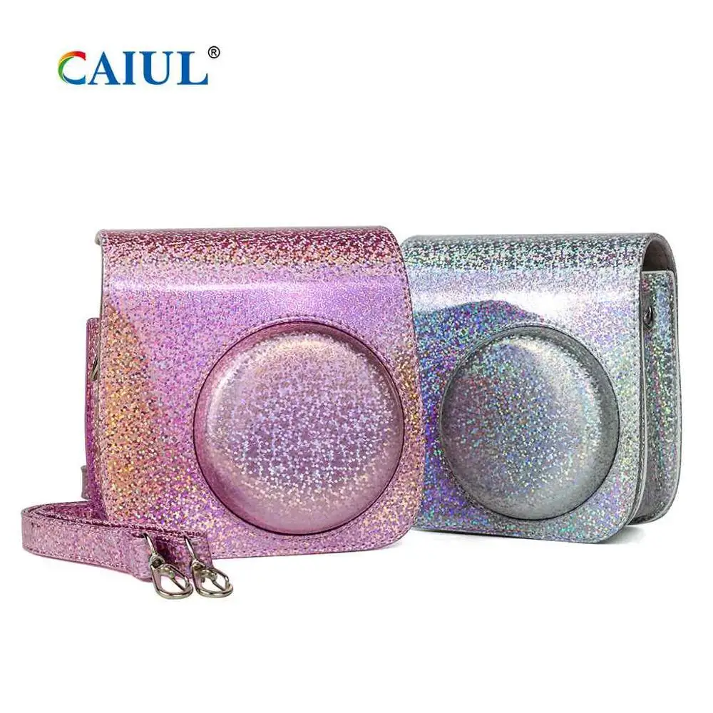 

CAIUL Camera Bag For Fujifilm Instax Mini8 9 Crystal Glitter Camera Case Accessories with Filters Self-portrait Mirror Album