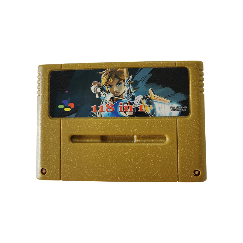 Cartucho de juego Super 118 en 1 para SNES multiarte 16 bits PAL versión UE (puede guardar batería)|Tarjetas de memoria| -