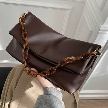 

Vintage Chain Armpit bag 2020 Fashion New High quality PU Leather Women's Designer Handbag High capacity Shoulder Messenger Bag