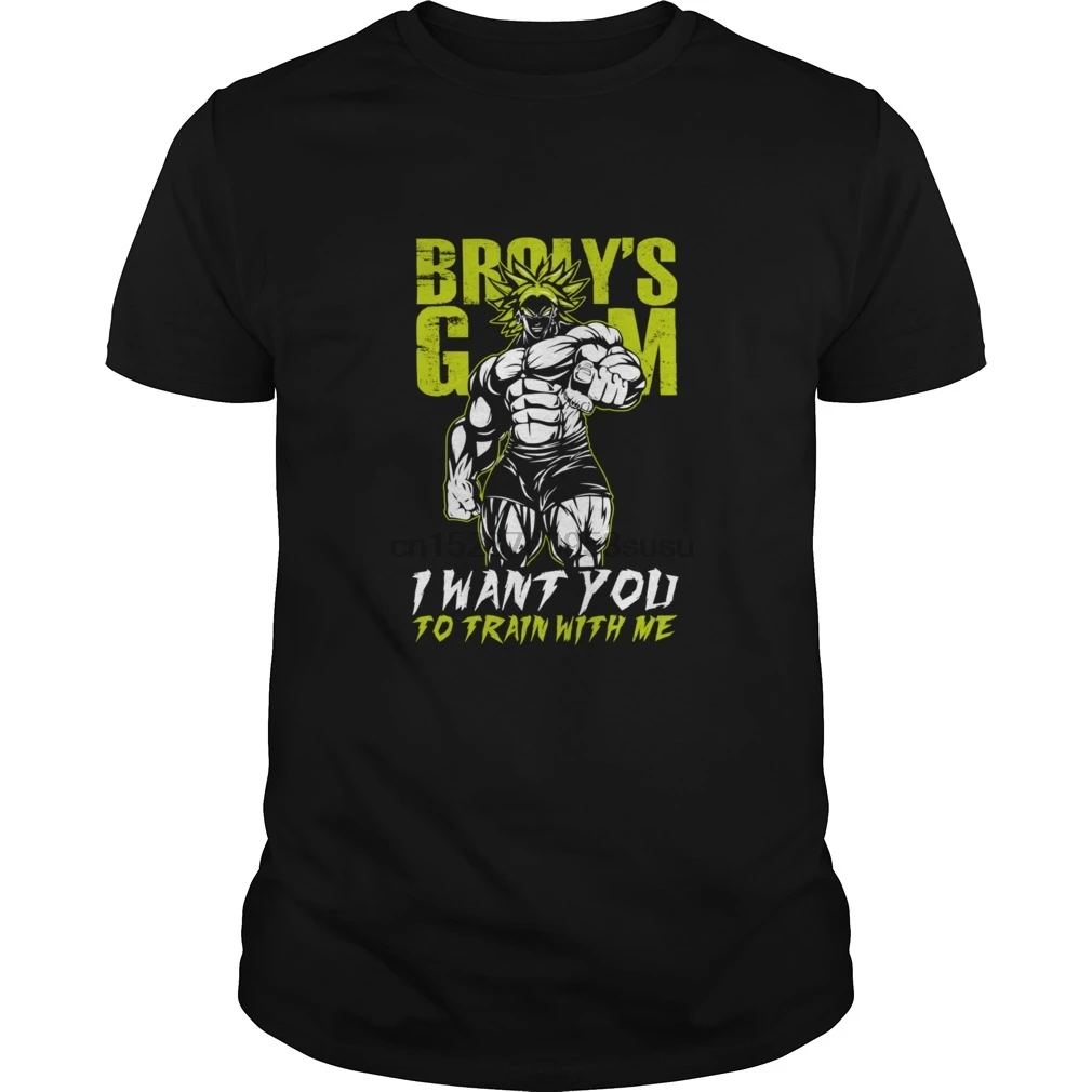 Men tshirt Super Saiyan Broly Training Gym T Shirt cool Printed T-Shirt tees top | Мужская одежда