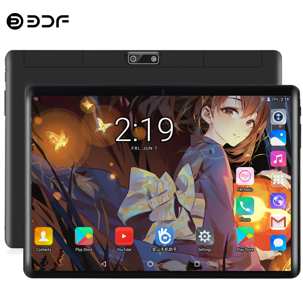 BDF 2021 новый планшетный ПК 10 дюймов Octa Core 2 Гб/32 ГБ Android 9 0 OS Tab с двумя sim картами 4G