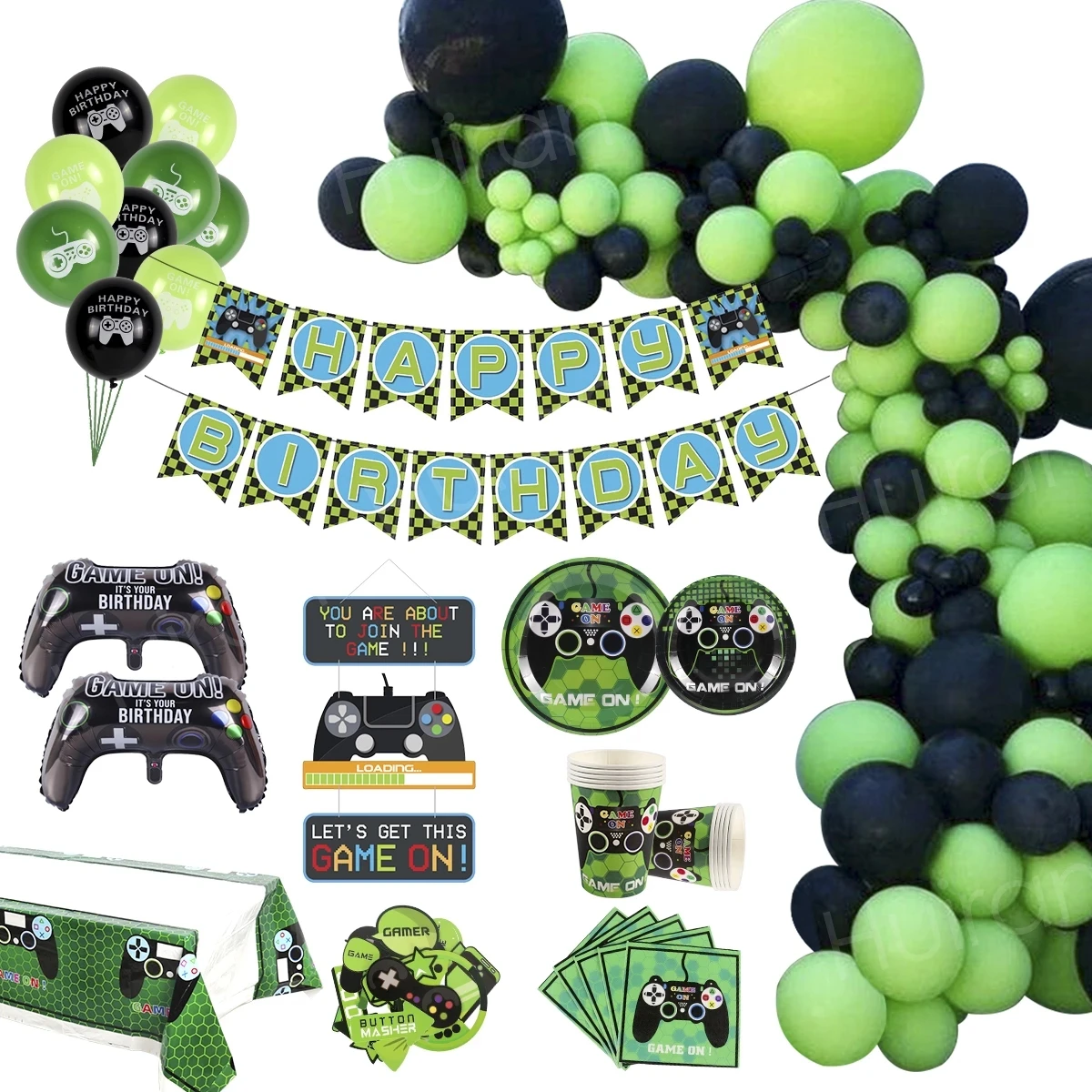 Wayfun Video Game Disposable Tableware Boy Birthday Party Supplies Toy On Foil Balloon Decoration Baby Shower | Дом и сад