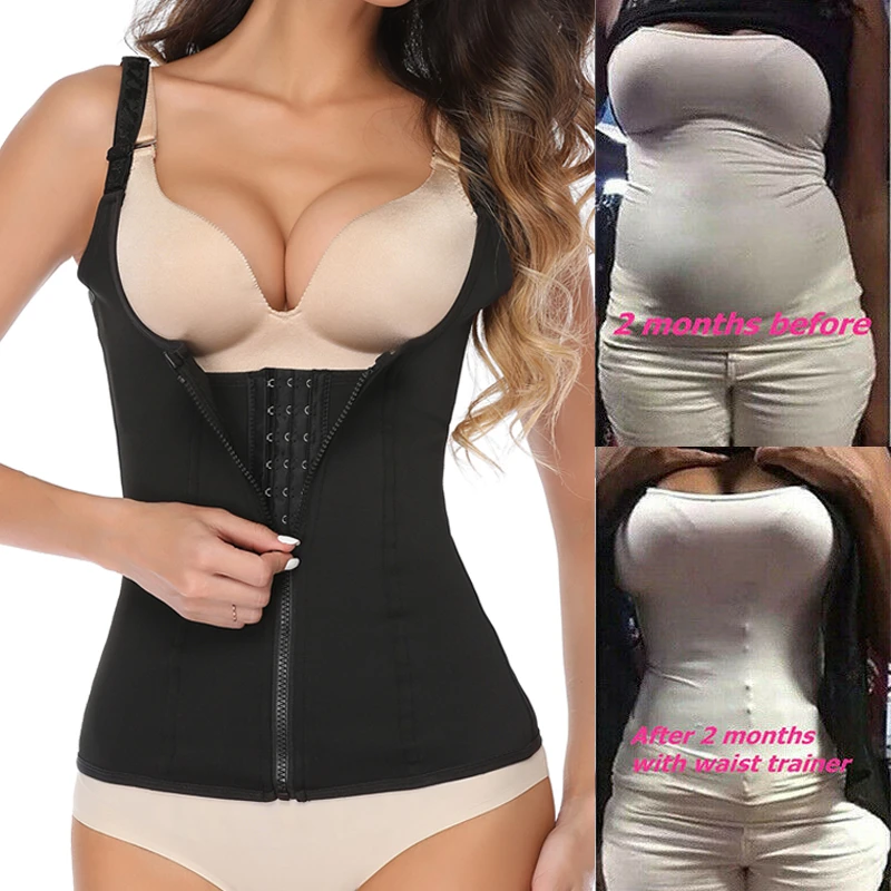 Adjustable Shoulder Strap Waist Trainer Slimming Corset Women Zipper Body Plus Size Waist Cincher Tummy AliExpress