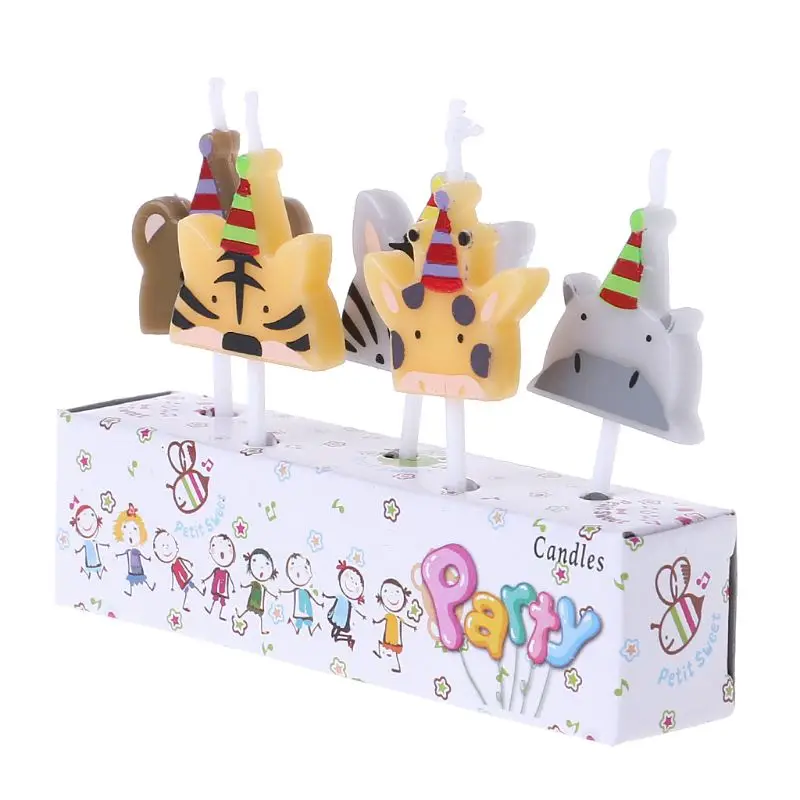 5Pcs/set Cute candle zoo party shape Carnival animal birthday candles