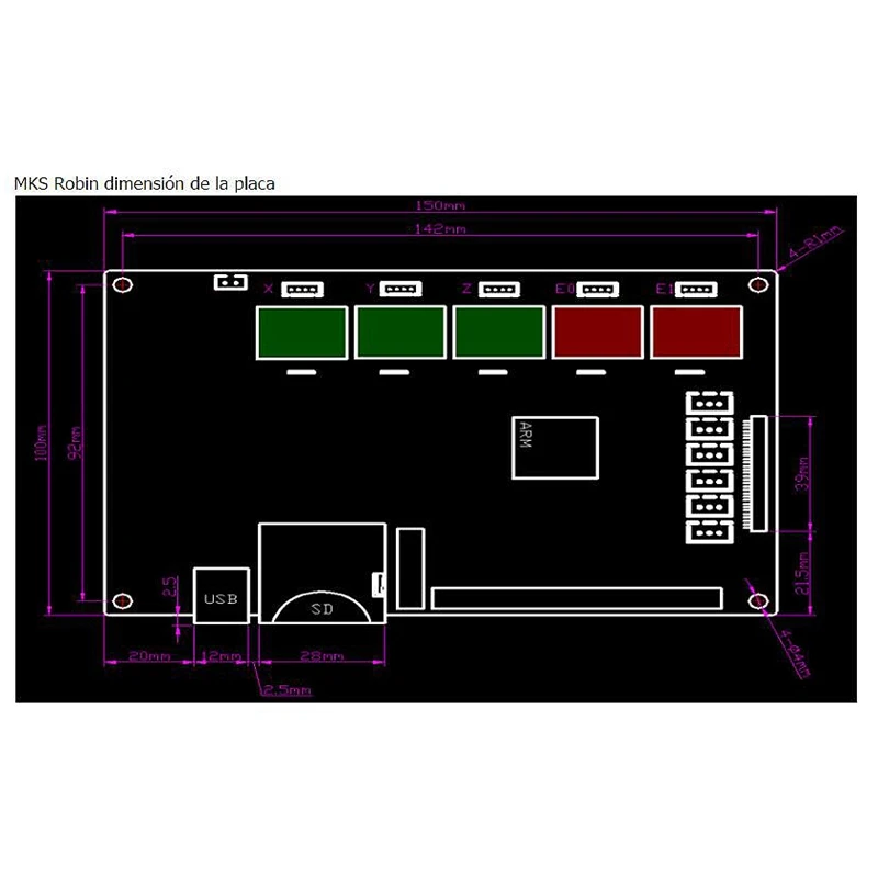 Makerbase МКС Робин STM32 Интегрированный материнской платы с открытым исходным кодом Поддержка марлина 2,0 Робин контроллер материнская плата печатная плата для Вит