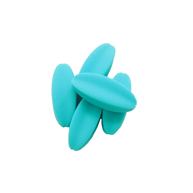 Ченкэй 100 шт. BPA бесплатные силиконовые Starfruit Прорезыватель для зубов бусины детская, Жевательная Прорезыватель для зубов бусины для самостоятельного изготовления новорожденных подвеска-прорезыватель, подарок для новорожденных малышей - Цвет: Sky Blue