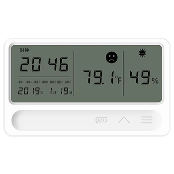 

LCD Electronic Digital Temperature Humidity Meter Indoor Outdoor Thermometer Hygrometer Weather Clock