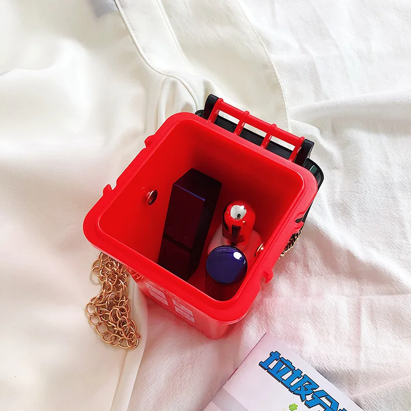 

Douyin Celebrity Style Online Celebrity Garbage Compartmental Cool Bag Chain Crossbody Bag Garbage Can Creative WOMEN'S Bag