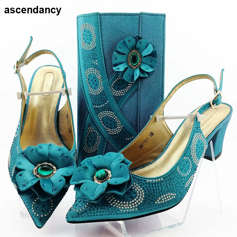 

New Spring Shoes Platform Women Shoe and Matching Bag for Nigeria Party High Quality Italian Shoe and Bag Set for Party In Women