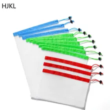 10 шт. многоразовые сетчатые пакеты для производства моющиеся мешки для хранения продуктов, покупок, фруктов, овощей, игрушек, мелочей, органайзер, сумка для хранения