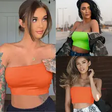 Модный сексуальный женский жилет, короткий бюстгальтер без бретелек, бандо, топ без косточек, бесшовный бюстгальтер без косточек, стрейчевый укороченный цвет, жилет