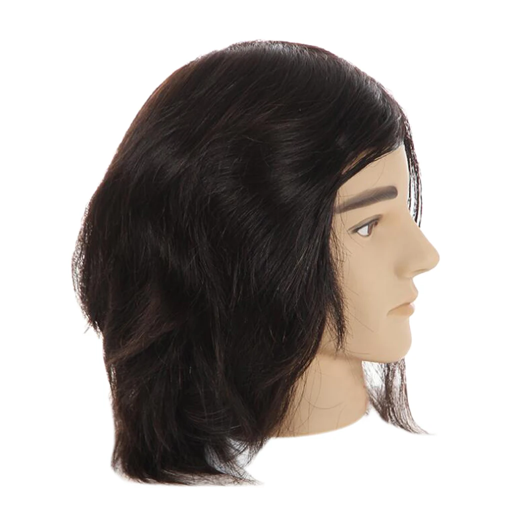 Cosmetology Male Mannequin Head with Real Human Hair for Barber Shops Styling Cutting Practicing