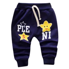 Autumn Toddlers Kids Boy Pants Cartoon Letter Print Cotton Pant Baby Long Pants Trousers Bottoms