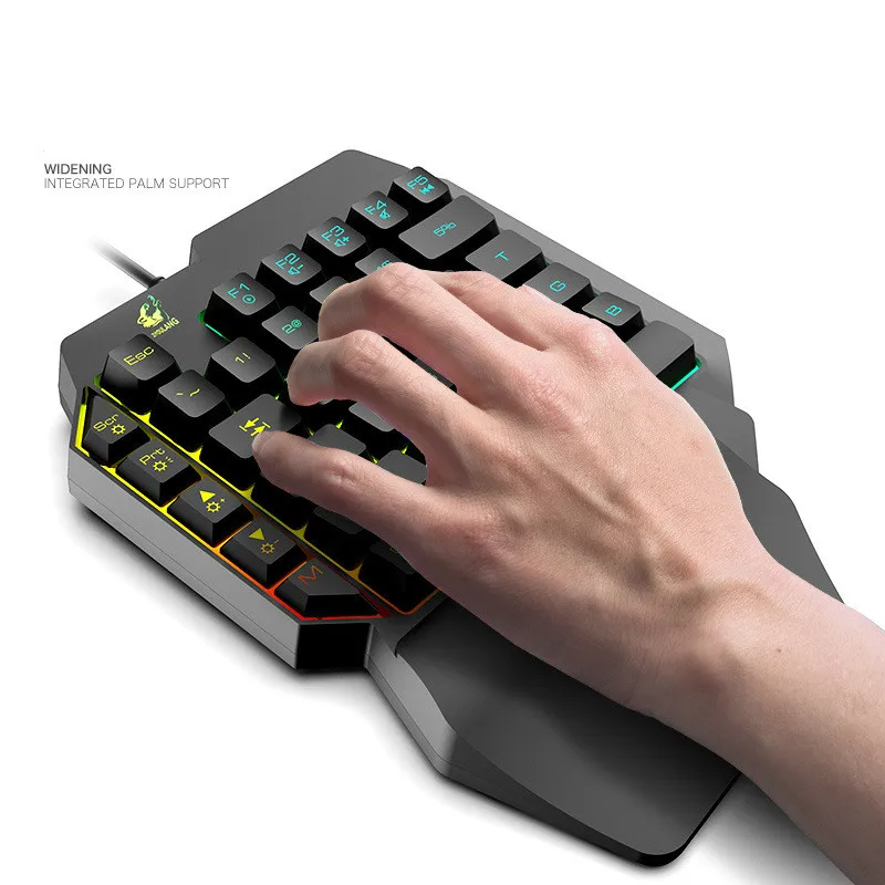  Left Hand Keyboard Single Hand Keyboard Mechanical Feel Game Keyboard for Mobile Tablet Laptop PUBG