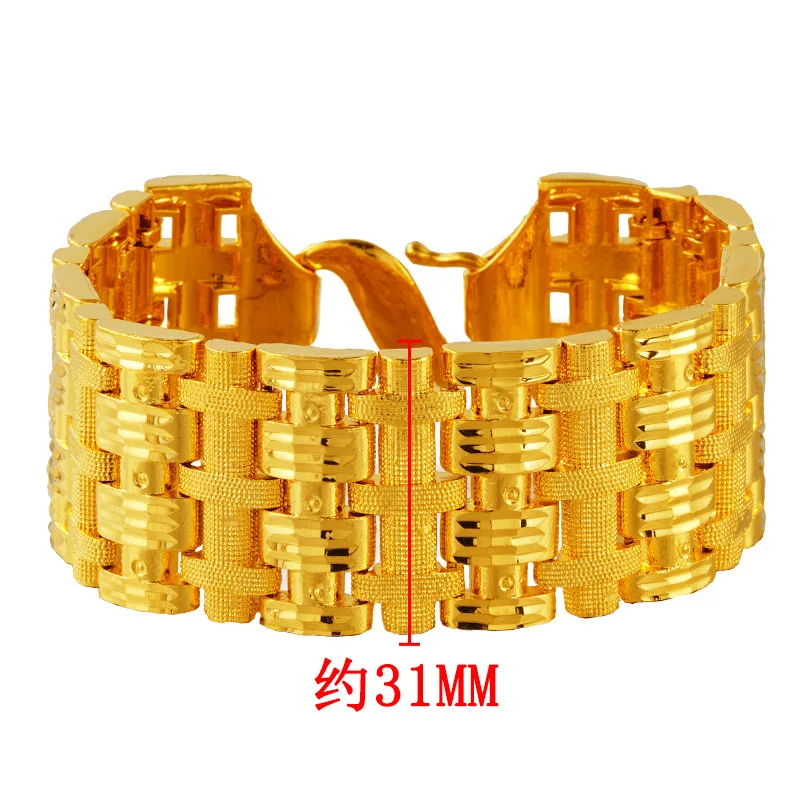 Браслет мужской из панцирной кубинской цепи широкие ювелирные украшения с