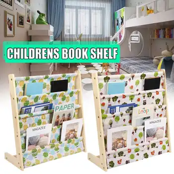 

5-layer Wood Book Shelf Children Furniture Kids Bookcase Toy Storage Rack Pocket Wooden Bookshelf Newspaper Stand Home Decor