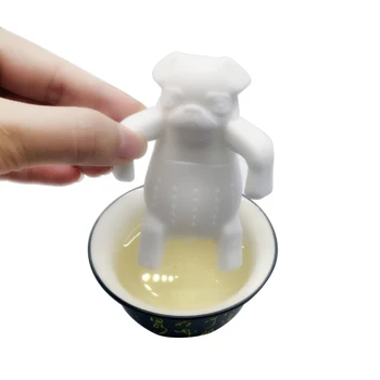 

Reusable Cute Silicone Pug Dog Tea Infuser Tea Filter Diffuser Tea Strainer Spice Loose Tea Leaf Herbal Tool Teapot