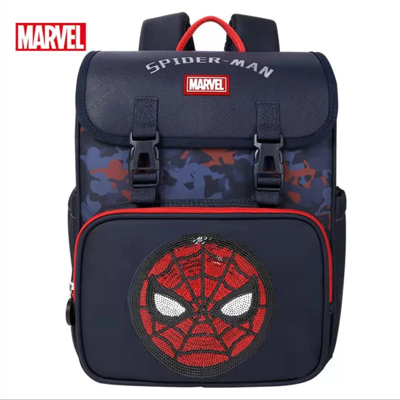 Disney Kindergarten Backpack For Boys Primary School Student Shoulder Orthopedic Bag Spider Iron Man Large Capacity Kids Gifts