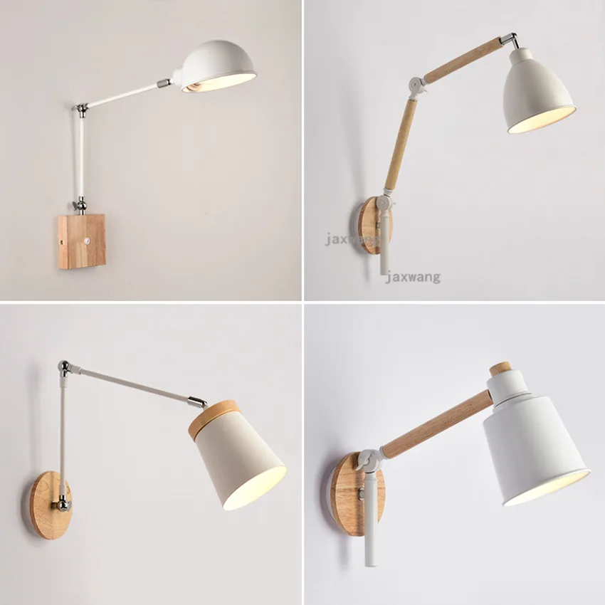 Modern LED Creative Wall Lamp Adjust Long Arm Wall Light Sconces Nordic Iron Wall Lamps Beside Bedroom Light Fixtures